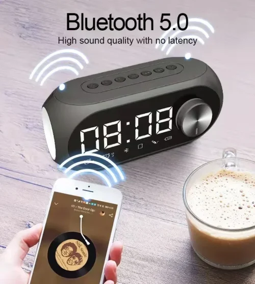 Bluetooth Alarm Clock Speaker with FM Radio