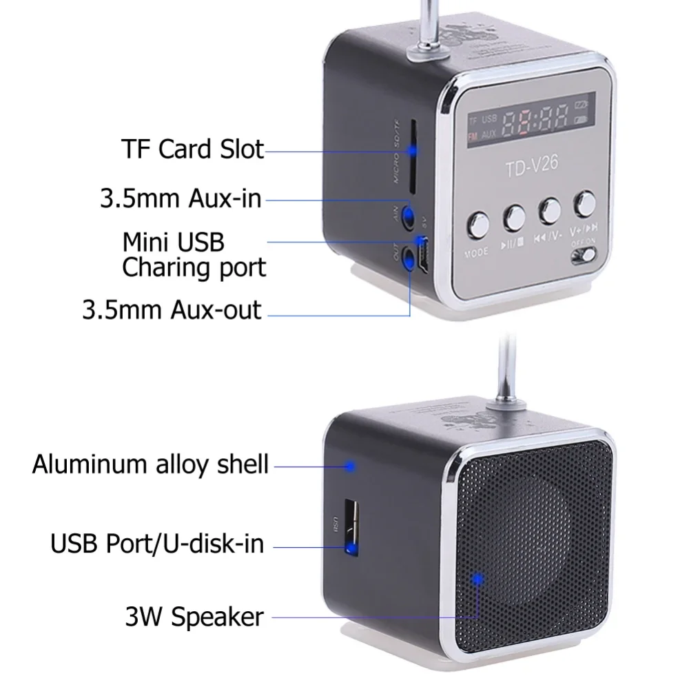 TD-V26 Mini Speaker with Screen - Image 3