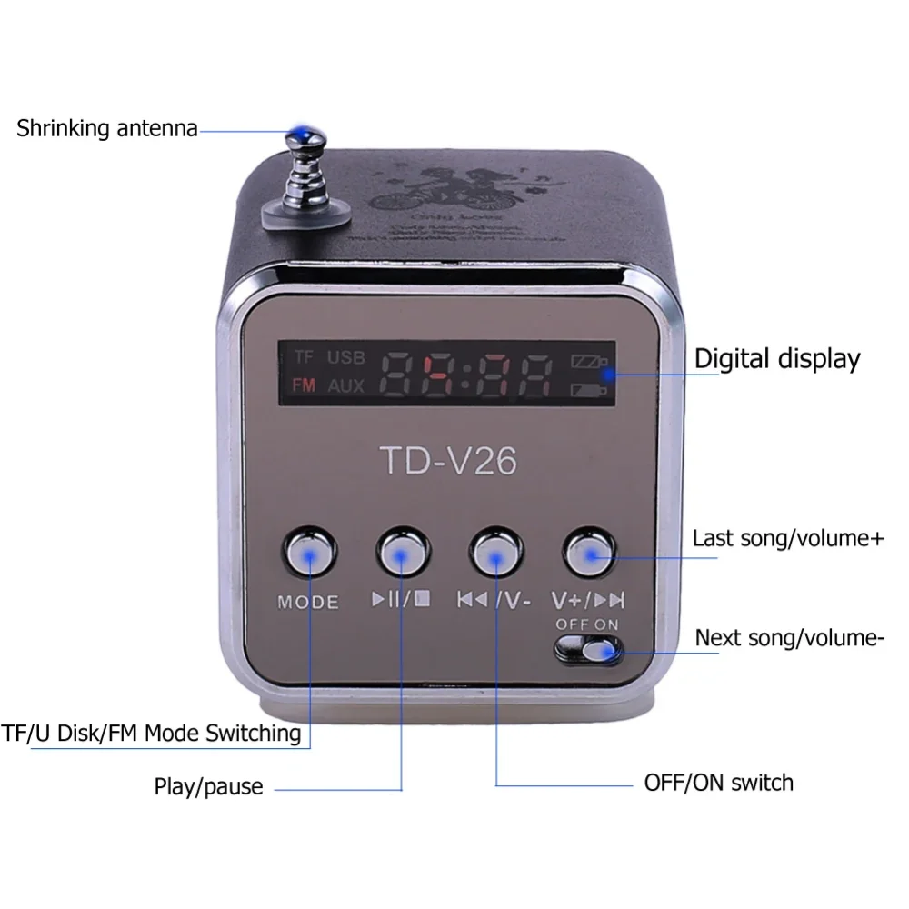 TD-V26 Mini Speaker with Screen - Image 4